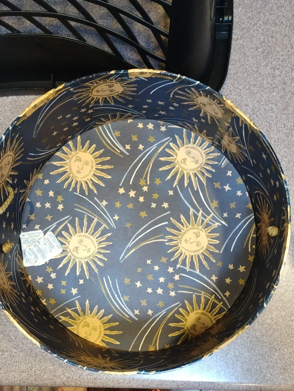 🌙 90's Whimsigoth Large Celestial Round Decorative Storage Hat Box ⭐